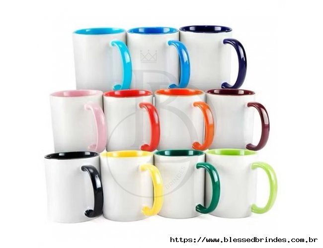 Caneca importada  ala e Interior colorido