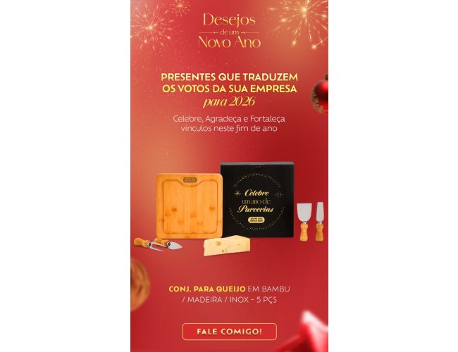 Conjunto para queijo em bambu  5 pe�as